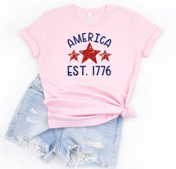 America Est 1776 Crew Neck Softstyle Tee