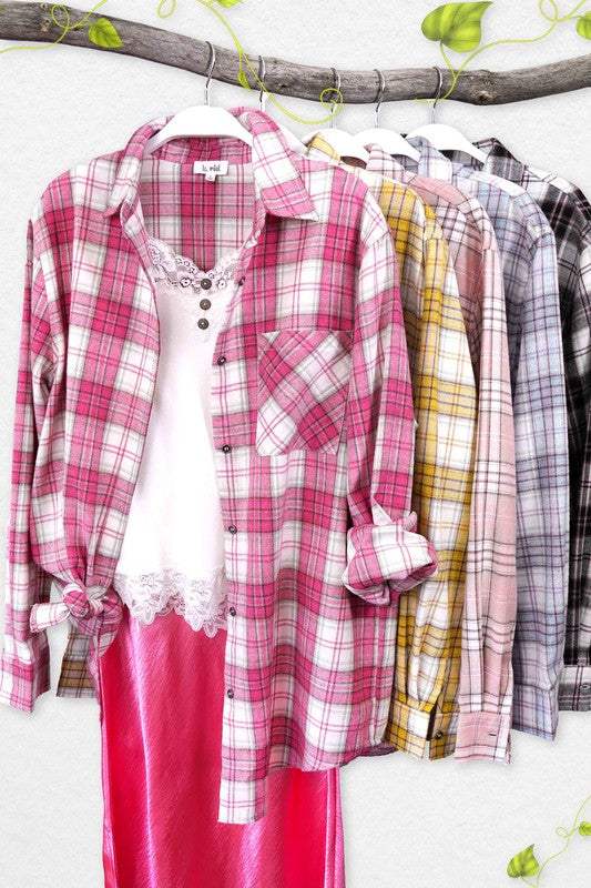 Dreamy ShirtStay comfy and stylish in this soft and lightweight daily flannel shirt featuring a classic plaid print. This regular fit shirt is perfect for everyday wear and our La MielKlondike Creek Unique BoutiqueDreamy Shirt