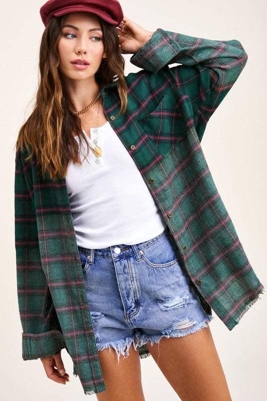 Kayla ShirtGive your outfit a classically cool finish with our Kayla wash long sleeve button up shirt for the ultimate vintage look. It will quickly become your new go-to pieceLa MielKlondike Creek Unique BoutiqueKayla Shirt