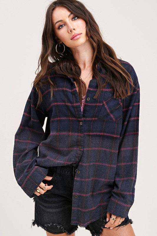 Kayla ShirtGive your outfit a classically cool finish with our Kayla wash long sleeve button up shirt for the ultimate vintage look. It will quickly become your new go-to pieceLa MielKlondike Creek Unique BoutiqueKayla Shirt