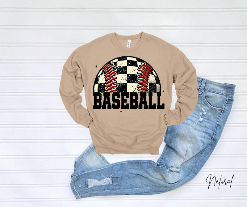 Baseball Checkered Sweatshirt