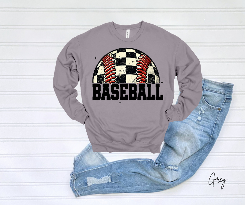 Baseball Checkered Sweatshirt