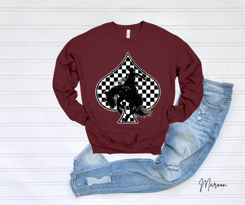 Checkered Spade Bronc Sweatshirt