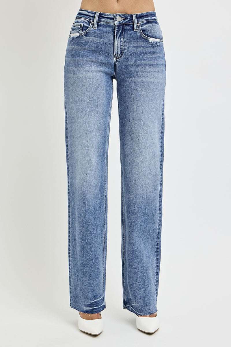 RISEN High-Waist Straight Leg Jeans with PocketsUpgrade your denim game with our RISEN High-Waist Straight Leg Jeans. These jeans are designed to give you a flattering and comfortable fit, perfect for any occasionBottoms/JeansTrendsiKlondike Creek Unique BoutiqueRISEN High-Waist Straight Leg Jeans