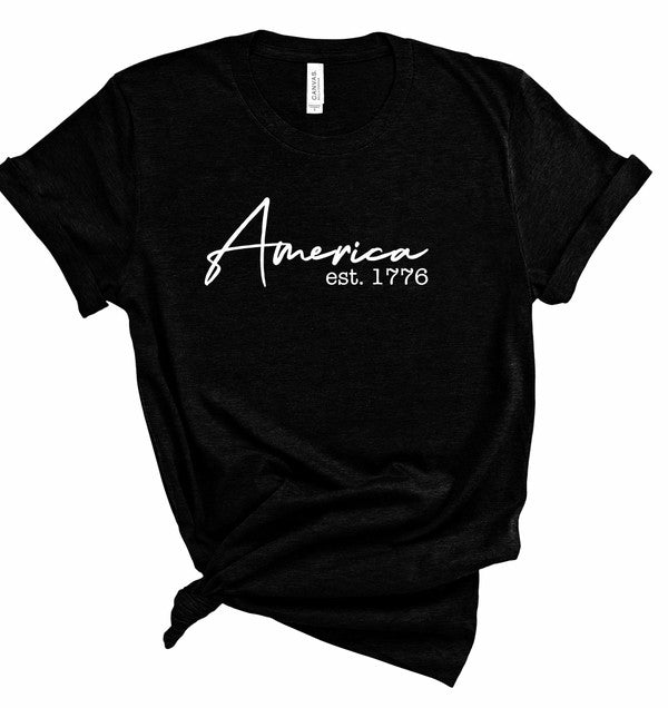 AMERICA 1776 Crew Neck Graphic Tee