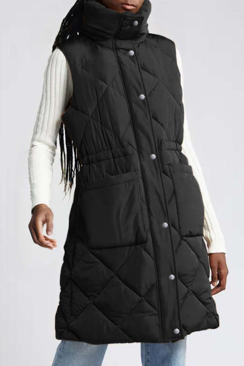 Coffee Longline Quilted Stand Collar Puffer VestStay warm and stylish with our Coffee Longline Quilted Stand Collar Puffer Vest. Perfect for chilly days, this vest is a must-have addition to your wardrobe.



QuilOuterwear/VestsKlondike Creek Unique BoutiqueKlondike Creek Unique BoutiqueCoffee Longline Quilted Stand Collar Puffer Vest