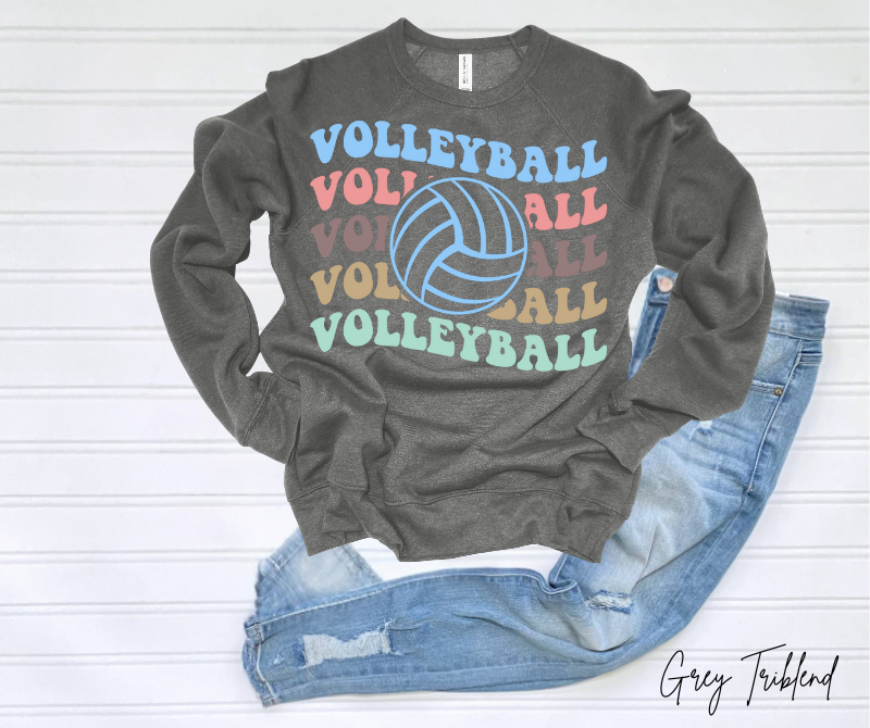 Volleyball Colored Repeat Sweatshirt