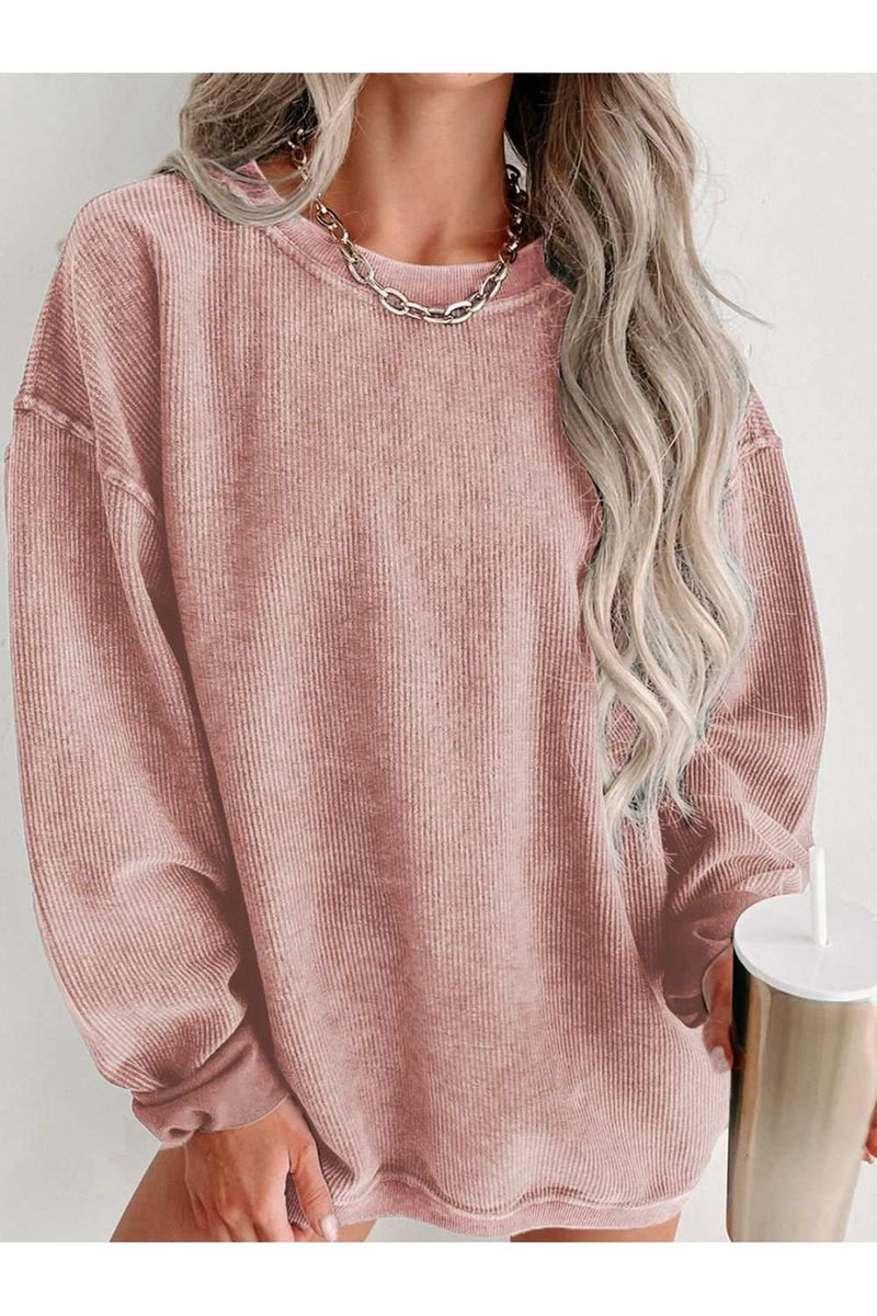 Round Neck Dropped Shoulder Sweatshirt
