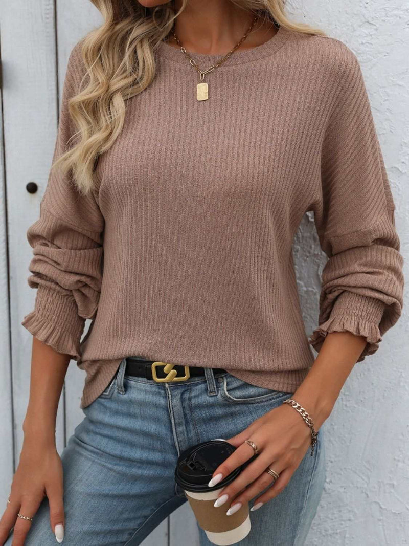 Mandy Ribbed Round Neck Long Sleeve T-ShirtFeatures: Basic style
Sheer: Opaque
Stretch: Highly stretchy
Material composition: 65% rayon, 35% polyester
Care instructions: Machine wash cold. Tumble dry low.
ImpAll TopsTrendsiKlondike Creek Unique BoutiqueMandy Ribbed Round Neck Long Sleeve