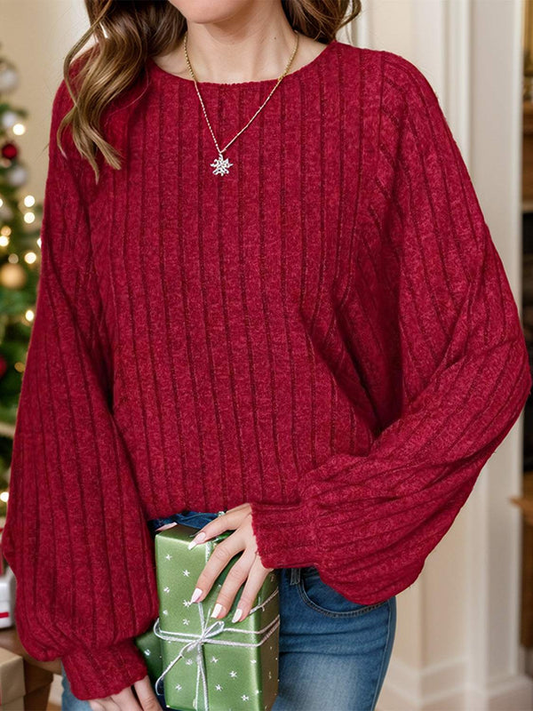 Plus size round neck batwing sleeve t-shirt in maroon.