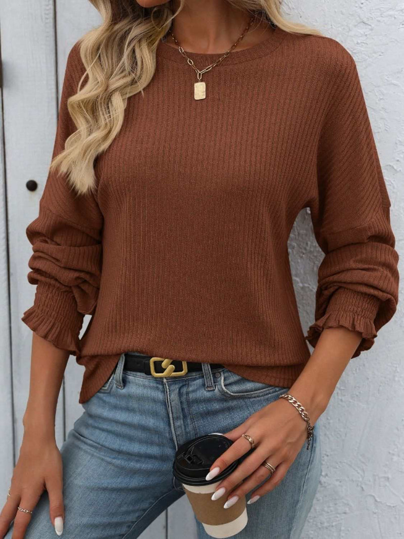 Mandy Ribbed Round Neck Long Sleeve T-ShirtFeatures: Basic style
Sheer: Opaque
Stretch: Highly stretchy
Material composition: 65% rayon, 35% polyester
Care instructions: Machine wash cold. Tumble dry low.
ImpAll TopsTrendsiKlondike Creek Unique BoutiqueMandy Ribbed Round Neck Long Sleeve