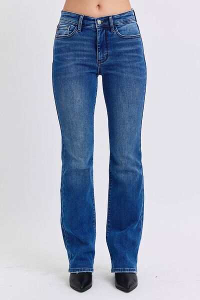 Judy Blue full-size mid-rise bootcut jeans with thermal lining.