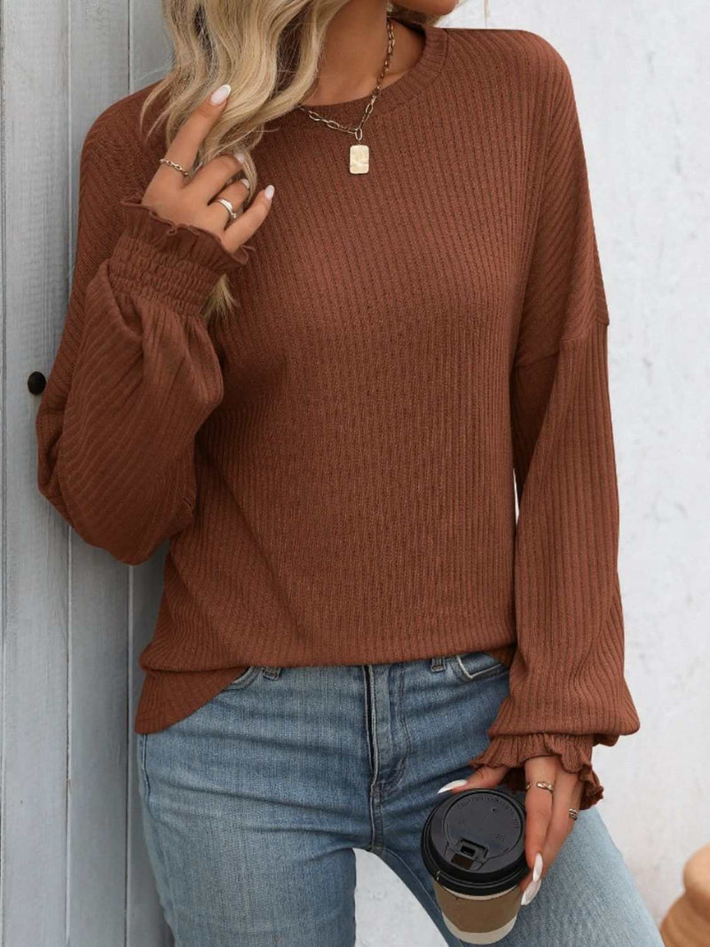 Mandy Ribbed Round Neck Long Sleeve T-ShirtFeatures: Basic style
Sheer: Opaque
Stretch: Highly stretchy
Material composition: 65% rayon, 35% polyester
Care instructions: Machine wash cold. Tumble dry low.
ImpAll TopsTrendsiKlondike Creek Unique BoutiqueMandy Ribbed Round Neck Long Sleeve