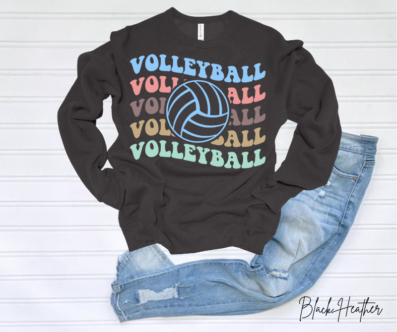 Volleyball Colored Repeat Sweatshirt