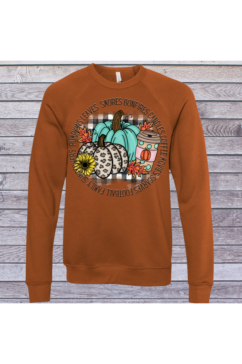 Leopard and Teal Fall Pumpkin CIrcle