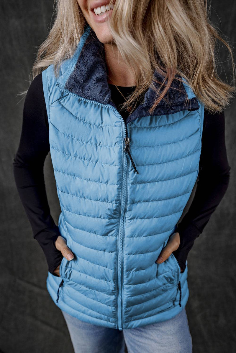 Black Plush Collared Quilted Zipped Puffer VestIntroducing our Black Plush Collared Quilted Zipped Puffer Vest - the perfect blend of comfort and chic! Designed for those who love to stay warm without compromisinOuterwear/VestsKlondike Creek Unique BoutiqueKlondike Creek Unique BoutiqueBlack Plush Collared Quilted Zipped Puffer Vest