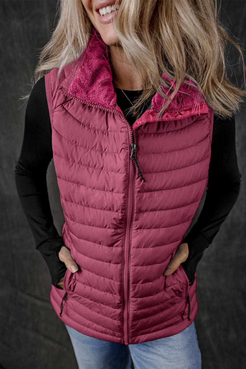 Black Plush Collared Quilted Zipped Puffer VestIntroducing our Black Plush Collared Quilted Zipped Puffer Vest - the perfect blend of comfort and chic! Designed for those who love to stay warm without compromisinOuterwear/VestsKlondike Creek Unique BoutiqueKlondike Creek Unique BoutiqueBlack Plush Collared Quilted Zipped Puffer Vest