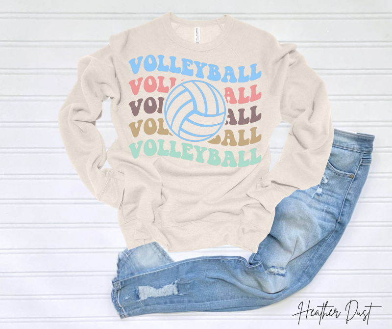 Volleyball Colored Repeat Sweatshirt