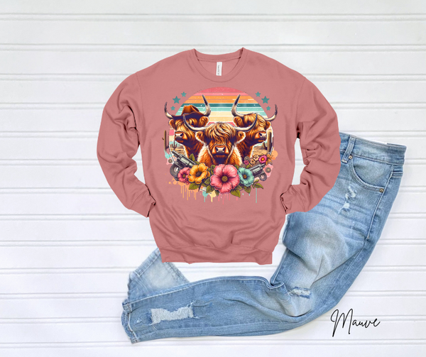 Floral Cow Sweatshirt