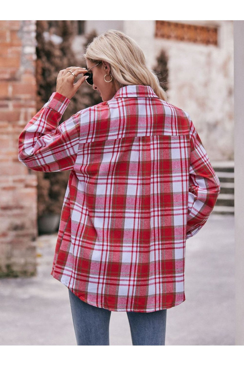 Plaid Dropped Shoulder Longline ShirtPattern type: Plaid
Style: Casual
Features: Oversized
Neckline: Collared neck
Length: Long
Sleeve length: Long sleeves
Sleeve type: Regular sleeves
Sheer: No
MateriaAll TopsTrendsiKlondike Creek Unique BoutiquePlaid Dropped Shoulder Longline Shirt