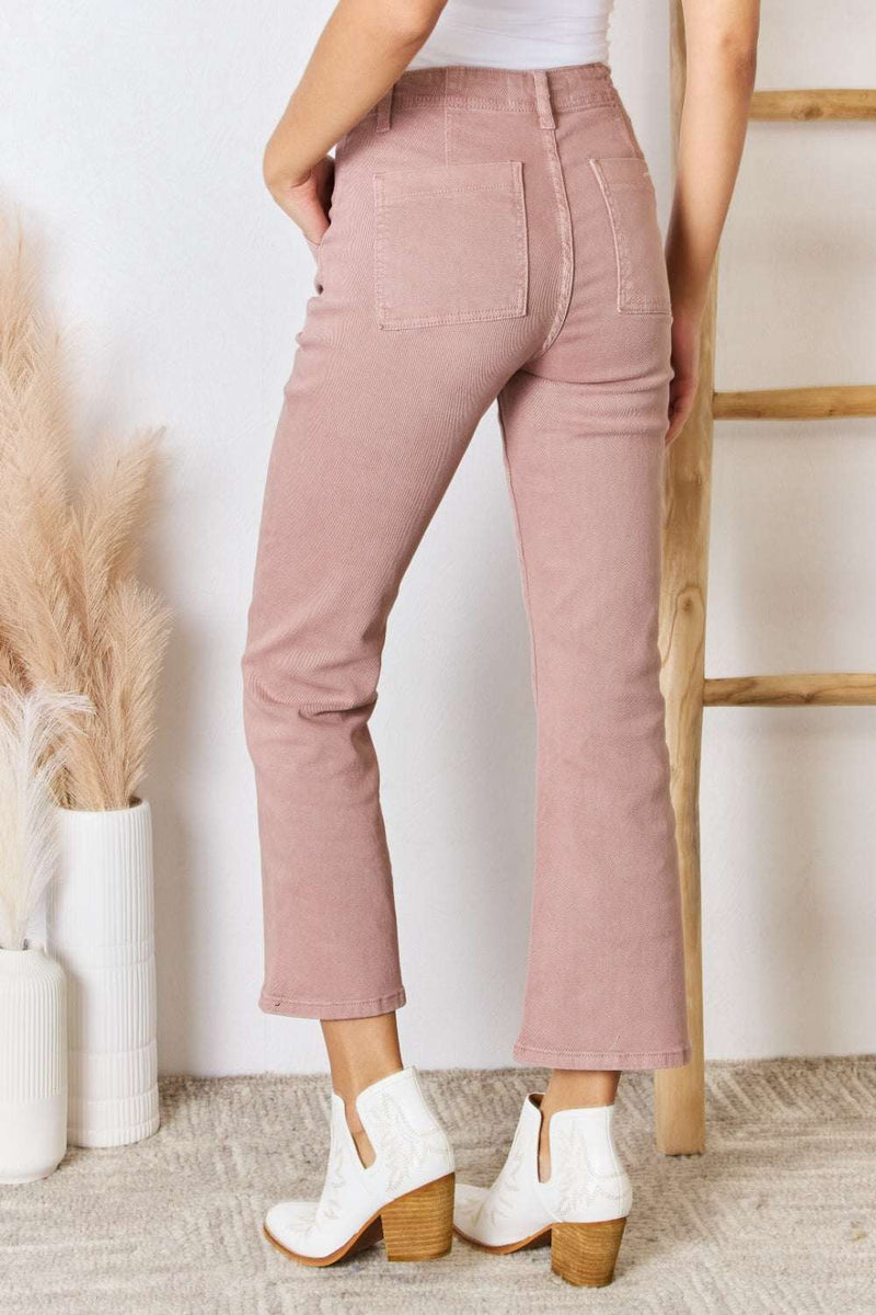 RISEN Full Size High Rise Ankle Flare JeansElevate your wardrobe with these statement jeans crafted for modern style and versatility. The high-rise design offers a flattering silhouette, while the ankle flareBottomsTrendsiKlondike Creek Unique BoutiqueRISEN Full Size High Rise Ankle Flare Jeans