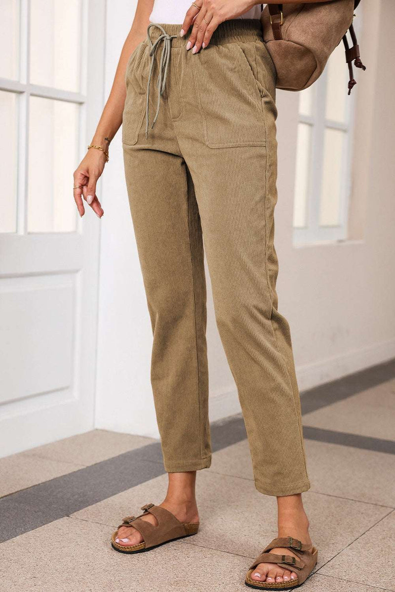 Drawstring Straight Pants with PocketsFeatures: Drawstring
Sheer: Opaque
Material composition: 100% polyester
Care instructions: Machine wash cold. Tumble dry low.
Imported
Product measurements:S:Waist 2BottomsTrendsiKlondike Creek Unique BoutiqueDrawstring Straight Pants