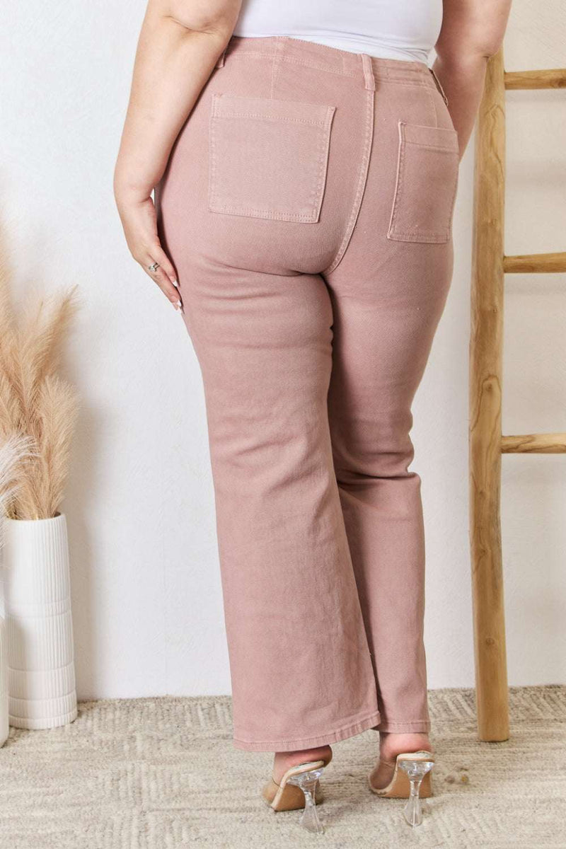 RISEN Full Size High Rise Ankle Flare JeansElevate your wardrobe with these statement jeans crafted for modern style and versatility. The high-rise design offers a flattering silhouette, while the ankle flareBottomsTrendsiKlondike Creek Unique BoutiqueRISEN Full Size High Rise Ankle Flare Jeans