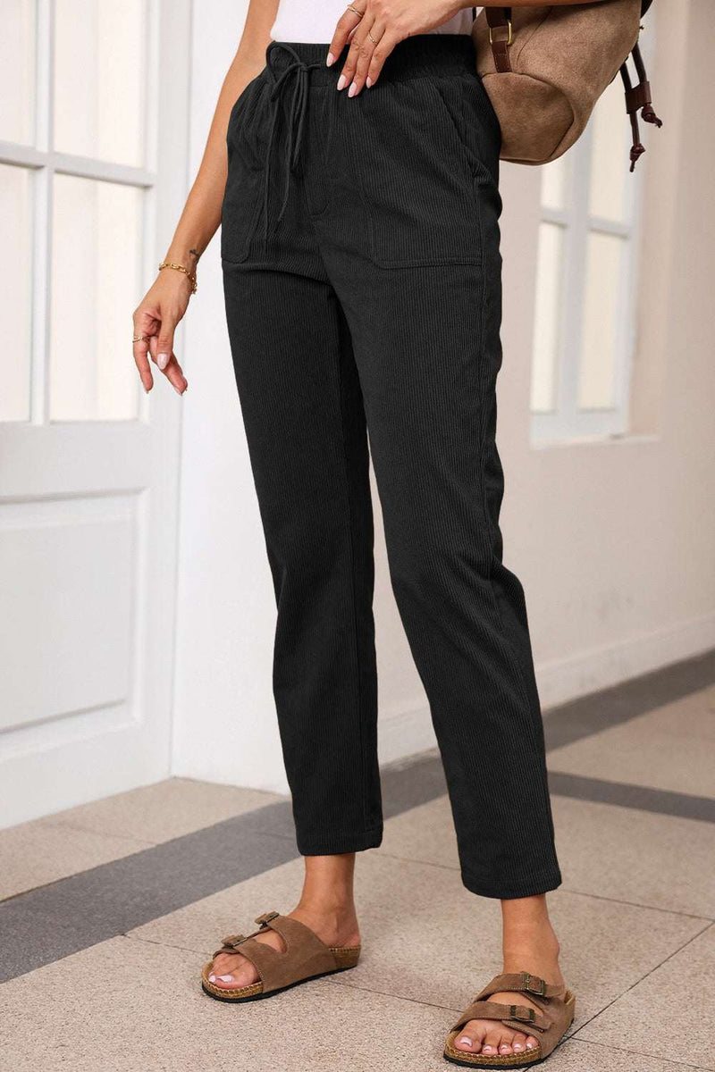 Drawstring Straight Pants with PocketsFeatures: Drawstring
Sheer: Opaque
Material composition: 100% polyester
Care instructions: Machine wash cold. Tumble dry low.
Imported
Product measurements:S:Waist 2BottomsTrendsiKlondike Creek Unique BoutiqueDrawstring Straight Pants