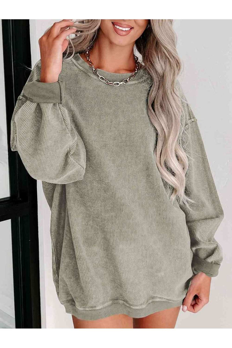 Round Neck Dropped Shoulder Sweatshirt